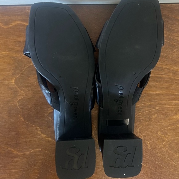 Paul Green Black Leather Crisscross Mules – Size 9 (Runs Small, Fits Like 8/8.5) - Picture 7 of 7